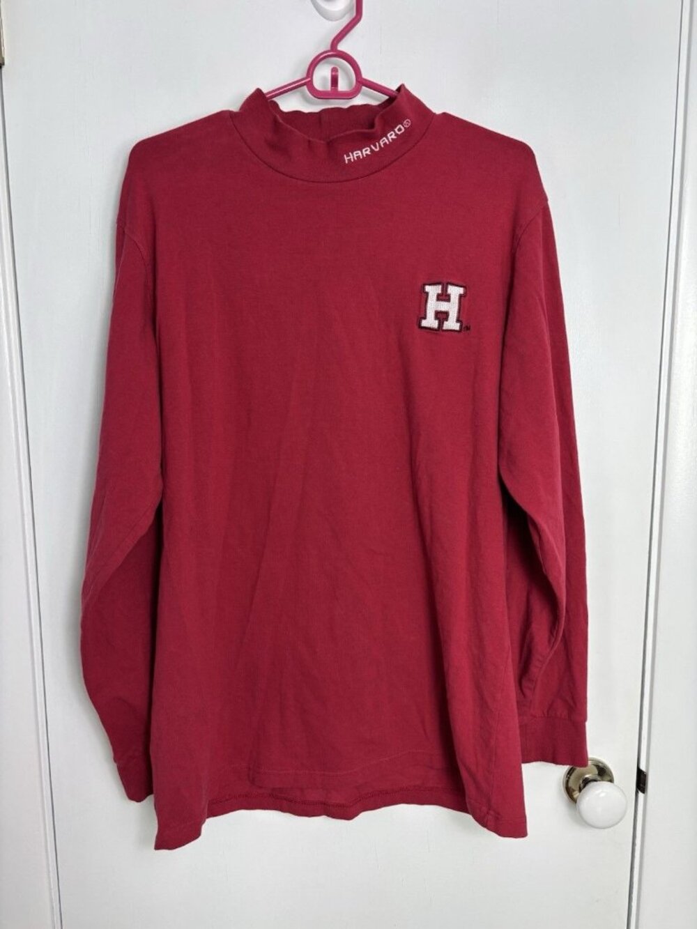 Colosseum Athletics Mock Neck T Shirt Mens L Harvard University Long Sleeve